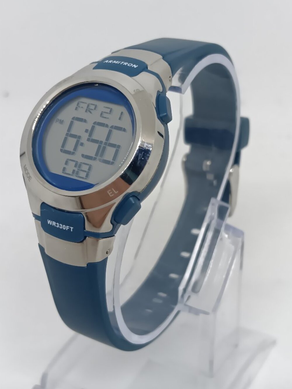 Armitron Sport 45/7012NVSV Women's 27mm Silver / Navy Digital Watch